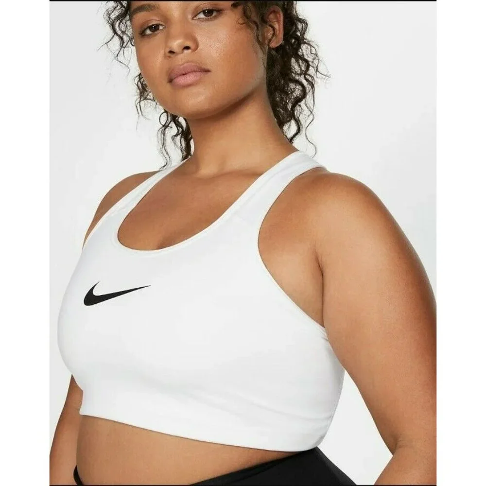 1X PLUS SIZE WOMEN'S Nike Sport Bra / TOP BQ0973-100 BLACK WHITE SPORTSWEAR
